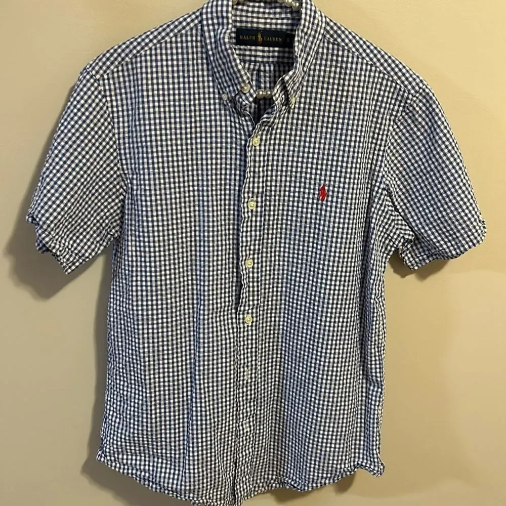 Ralph Lauren Boys Button Down Plaid Shirt. Size Small